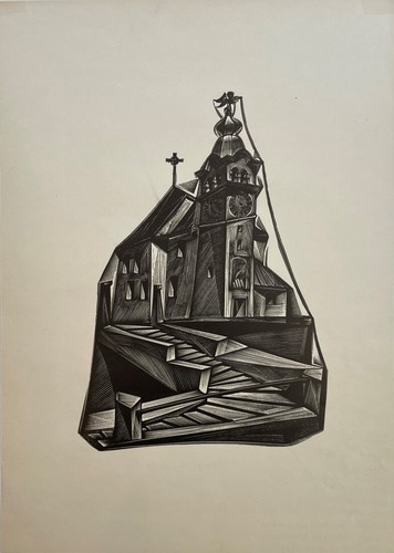 Chiesa rigolato xilografia - di,
