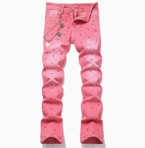 Jeans uomo rosa cotone - , denim