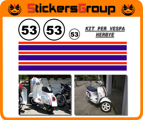 Adesivi herbie vespa vinile - adesivi, in