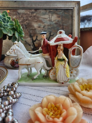 Statuina vintage carrozza - statuina, con