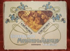 Antica Scatola in Cartone Pubblicità Cioccolato Moriondo & Gariglio Torino 1900