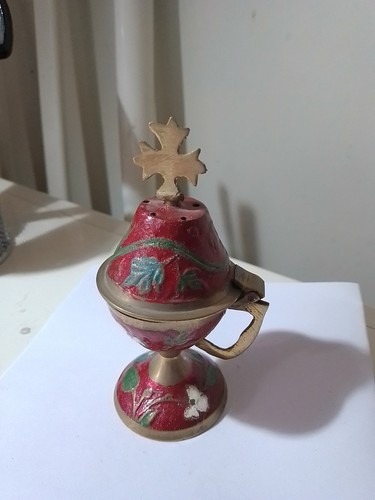 Antico porta incenso - incenso, croce
