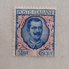 1901 REGNO FLOREALE 5 LIRE VITTORIO EMANUELE III MNH** DIFETTI CVMC