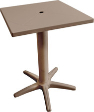 Tavolo Da Giardino Giove | Tortora | 60X60 Cm | Polipropilene | Made in Italy