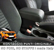 Bracciolo regolabile NUOVA PEUGEOT 2008  NO FORI NO STAFFE eco pelle nero Italy