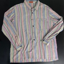 Missoni Sport Vintage Multicolor Striped Button-Up Shirt