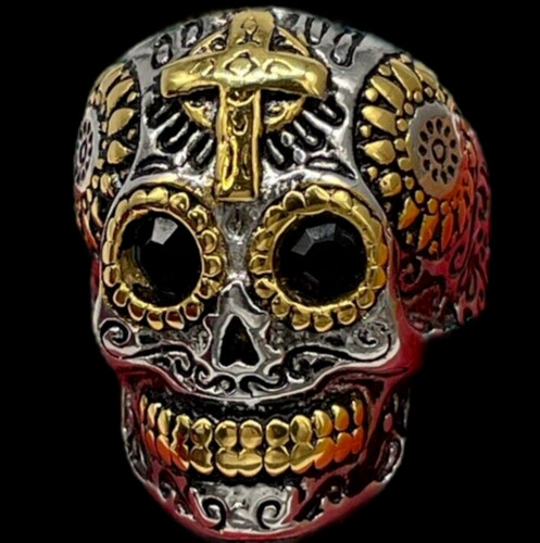 Anello uomo teschio croci