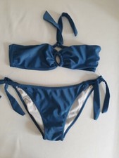 lotto 972b costume mare bikini donna blu a fascia JING JING tg.42/44