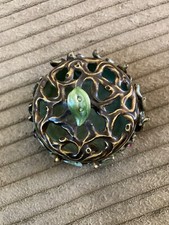 Scatola portagioie Michael Hero, cristalli Swarovski con foglie smaltate verdi