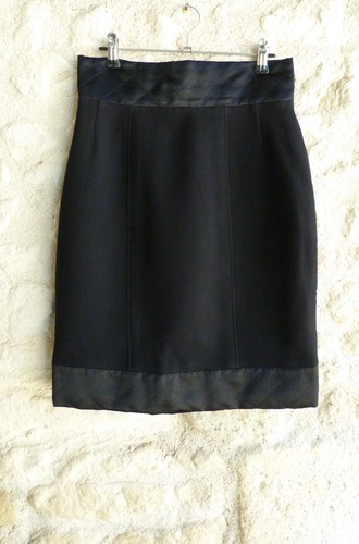 Mini jupe chanel laine soie - jupe,