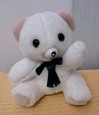 Peluche pupazzo mascotte spot orsetto Coccolino  ammorbidente fiocco verde 14 cm