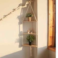 Mensola angolare boho - angolare, macramè
