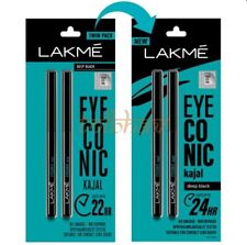 LAKME Eyeconic Kajal Eyeliner, Deep Black, 24 ore a prova di sbavature - conf...