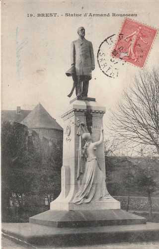 Cpa brest statue armand - statue,