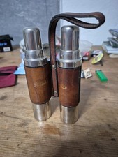 PORTA LIQUORI DA VIAGGIO VINTAGE Fiaschetta Whisky Cognac Pelle Acciaio E Vetro