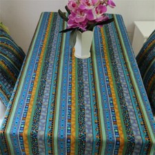 Pizzo Bordo Vintage Etnico Cotone Lino Tovaglia Lavabile Cover Arredo Casa