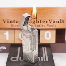 Accendino Dunhill placca argento modello Moire seta_pulito ad ultrasuoni