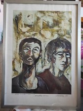 Quadro Luciano Lutring dipinto in esclusiva per un amico. Dedica e firma. 