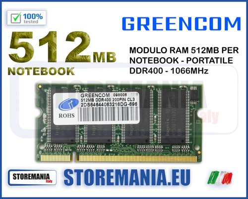 Ram sodimm ddr400 greencom - ram,