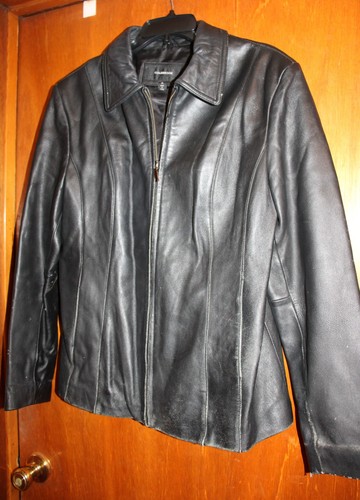 Giacca pelle nera donna