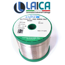 STAGNO 0,50 Kg - Ø Filo 0,75 mm - 96,5% Sn / 3% Ag / 0,5% Cu IN ROCCHETTA 1 PZ