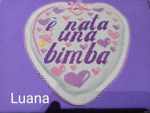 Fiocco nascita ricamato con - fiocco,
