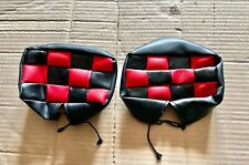 2 COPRI FENDINEBBIA AUTO D' EPOCA VINTAGE IN VIL PELLE COME IN FOTO ROSSO NERO