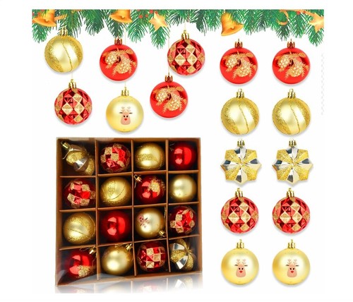 Palline natale rosse - natale, oro