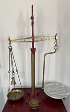 Antica scala ottone e ghisa marmo W&T Avery Birmingham vittoriana