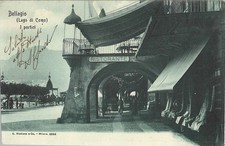 Bellagio -Lago di Como - I Portici Viaggiata primi del '900 Insegna Ristorante