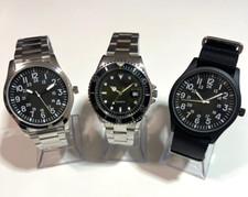 Lotto 3 orologio stock uomo Datario Flieger Pilota Aviator Militare Luminol Nato