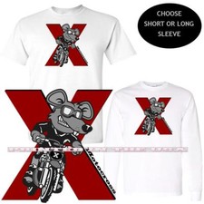 Maglietta Motocross Rat Racer Rossa X Logo Moto Sporca Pista Sport Cartoni Animati