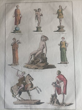 Primi 800. Incisione Saint Non Ercolano Statue Fauno Amazone Amorino