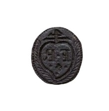 *HH* Antico Sigillo Timbro Matrice Stampo Religioso Votivo Devozionale Cuore