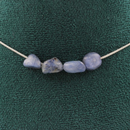 Collana perle cianite blu - collana, 4