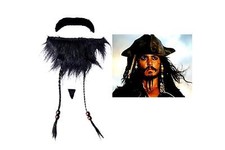Barba Finta Pirata dei Caraibi Jack Sparrow Adesivi Accessori L.5116