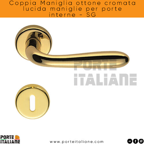 Coppia maniglia ottone cromata - coppia,
