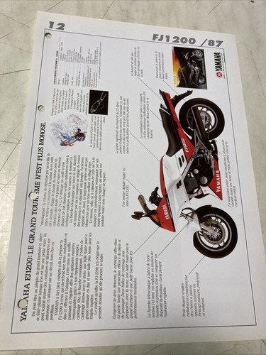 Yamaha fj1200 1987 1988 - fj1200, fiche