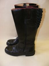 STIVALI CUOIO NERO PATTUGLIA STRADALE MOTOCICLISTI  POLIZIA VINTAGE TG 39