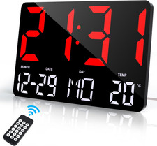 Orologio Da Parete Digitale 12" LED Grande, Orologio Da Tavolo Scrivania Con Tel