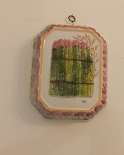 Grande formella decorativa vintage ceramica di Bassano dipinta a mano