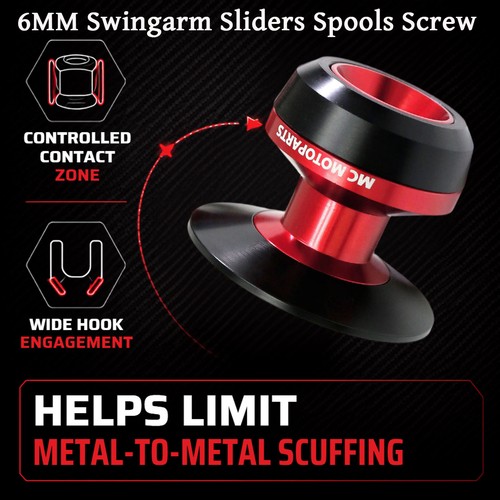 6mm swingarm sliders spools - swingarm,