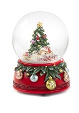 Carillon Natalizio con Globo di Neve, Decorazione con Cagnolino, alt. cm.15