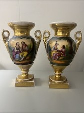 Coppia Vasi Impero Inizio 800 In Oro