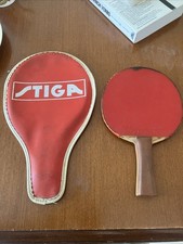 Paddle ping pong vintage Halex unica con gomma rossa con custodia Stiga