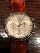 Orologio Omega De Ville Prestige carica manuale 4540 Lemania quadrante argento pelle usato