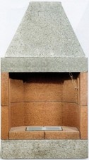 Caminetto a legna prefabbricato in refrattario a parete o ad angolo da cm.74