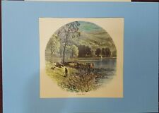  xilografia colorata pittoresca Europa Coniston acqua Lake District Inghilterra