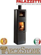 Stufa a Legna Aria Calda Naturale Palazzetti Eva S Forno 9 kW Acciaio Antracite