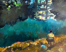Moonlit Lake Original Acrylic